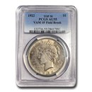 1922 Peace Dollar AU-55 PCGS (VAM 1F Field Break Top 50) 1922 Peace Dollar AU-55 PCGS (VAM 1F Field Break Top 50)
